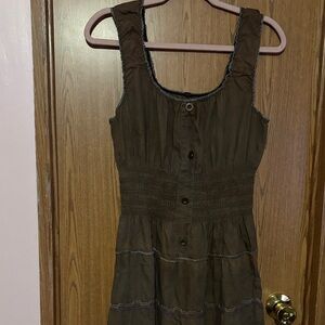 Lapis Brown Sleeveless Midi Dress